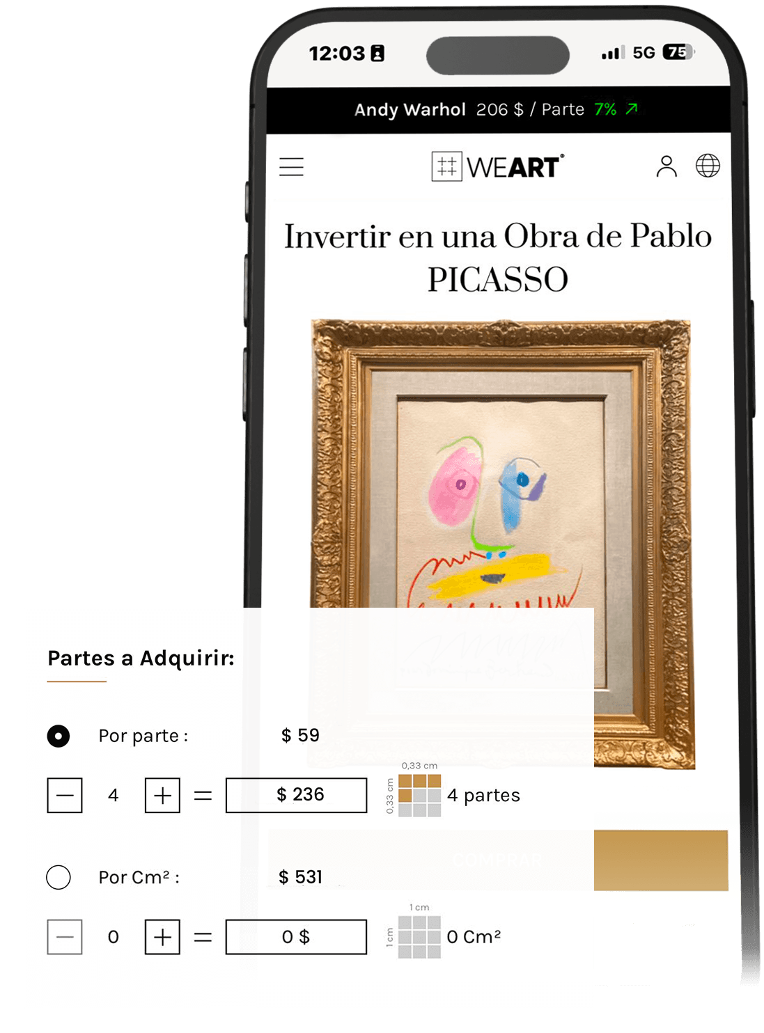 WeART App Mockup